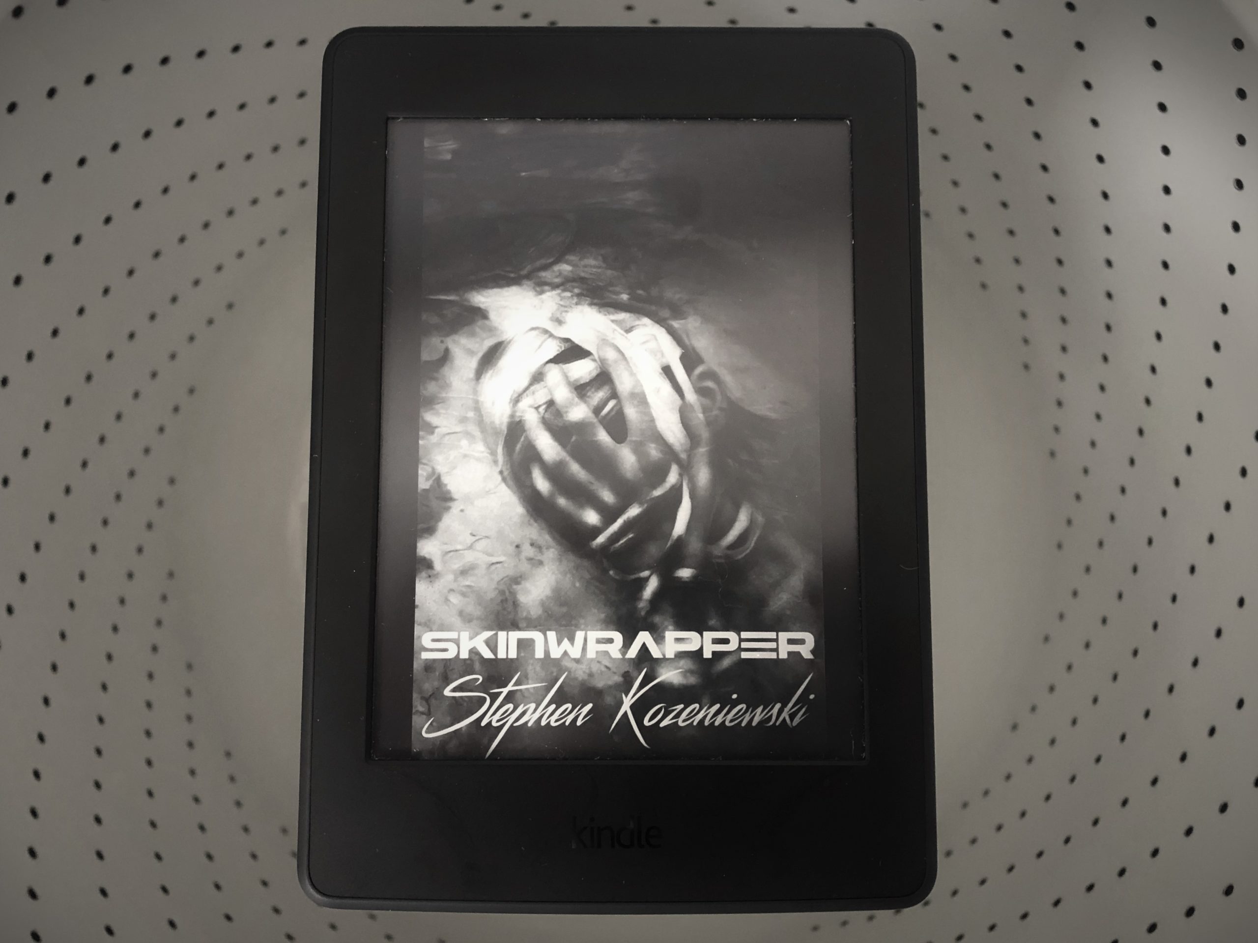 Skinwrapper by Stephen Kozeniewski book photo by Erica Robyn Reads