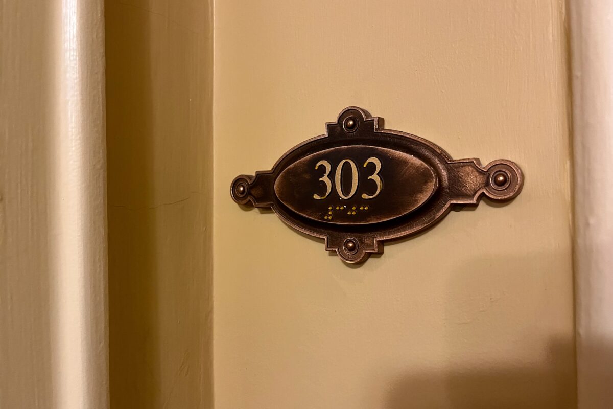 Room 303 in the Omni Parker Hotel, Boston Massachusetts - Room Number